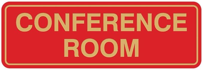 Standard Conference Room Sign - Red/Gold - Small 10 Pack