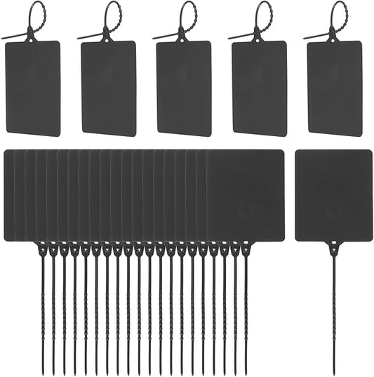 MECCANIXITY Plastic Seals Shipping Tags, for Basket Labels Cable Labels Tags Product Identification Tags, Logistics Marking, Outdoor Tagging, 3.1x3.9 Inch Black 100Packs
