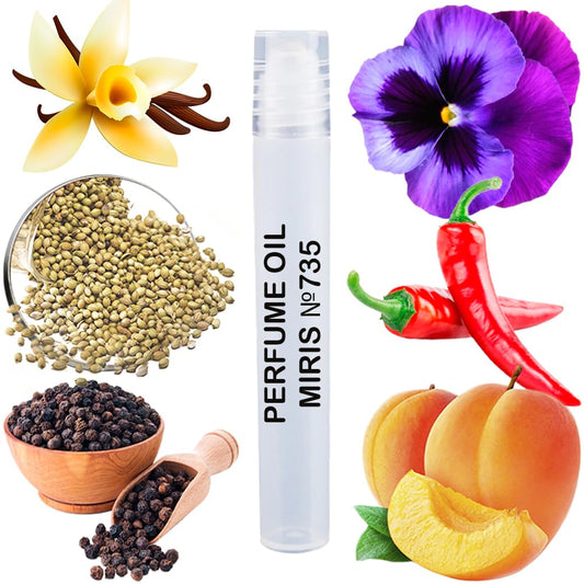 MIRIS Perfume Oil No. 735, Inspired by Ultraviolet, Long-Lasting Women Roll-On, Rollerball 0.34 Fl Oz / 10 ml