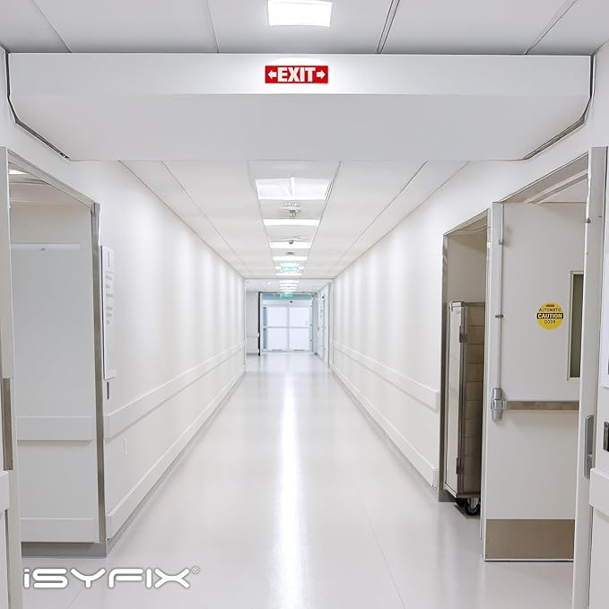 iSYFIX Exit Signs - 12 Pack 12x4 Inch Directional Right & Left Arrow Signs, 40 mil Polystyrene Plastic, UV Laminated, Scratch & Fade Resistant, Waterproof - Ideal for Office, Theater, School, Business
