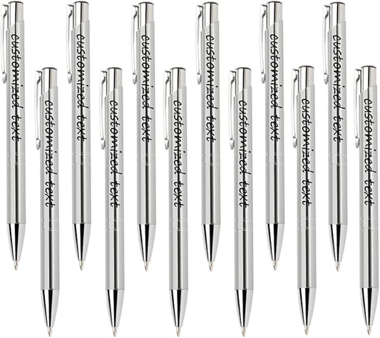 Yucold Customized ballpoint pens in bulk, personalized ballpoint pens with free engraving, for use in companies, enterprises, graduation anniversaries (Silver,39)
