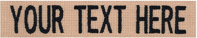 Custom Uniform Name Tapes Solid Colors. Coyote Tan Webbing, 3.5 Inch Sew on