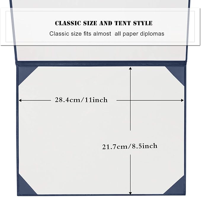 Diploma Cover 8.5” x11” Diploma Holder of Graduation Leatherette Padded Certificate（Tent Style),20-Pack