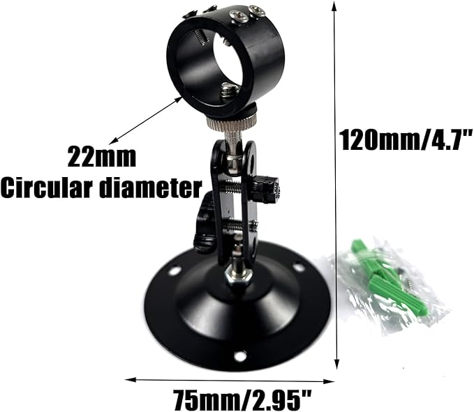 Laser Module Brackets 360-Degree Adjustable Positioning Bracket, Black Alumina, 22mm (3-Pack)