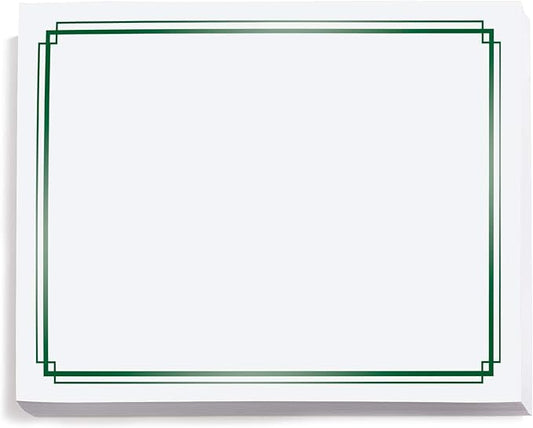 PaperDirect Foil Elegance Specialty Certificates, 50 Sheets of 38lb White Paper, 8½" x 11", Double Green Foil Border, Perfect for Awards, Students, Employees, Volunteers, Course Completion, Diplomas