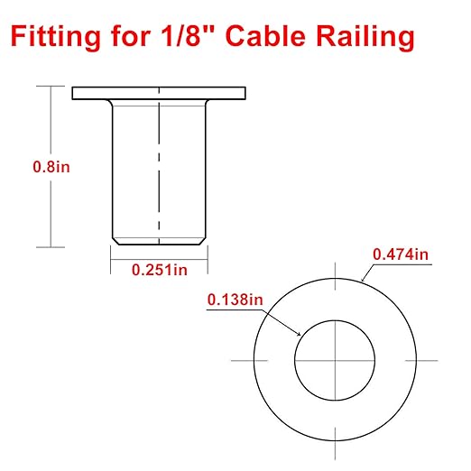 BLIKA 40 Pack Black Stainless Steel Protector Sleeves for 1/8" Deck Cable Railing, for Wood/Composite Posts, T316 Marine Grade, Black Cable Railing Protector Sleeves