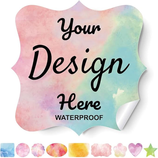 Custom Stickers Personalized Labels - Customized Stickers with Any Design Image Logo Text,Custom Stickers for Business Logo,Custom Thank You Label Stickers,100 Labels (Fancy Frame,2"x2")