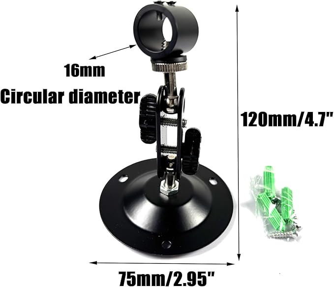 Laser Module Brackets 16mm (2-pack) - Black Alumina - 360 Adjustable Positioning Bracket