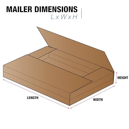 Tape Logic TLM20162BFK Easy-Fold Mailers, 20" x 16" x 2", Kraft (Pack of 50)