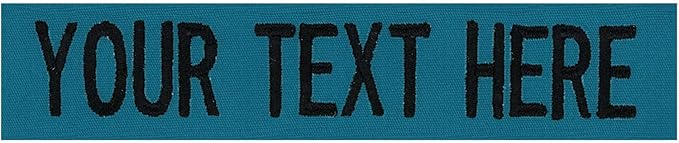 Custom Uniform Name Tapes Solid Colors. Made in The U.S.A. Ships Under 24 Hours. Teal Fabric, 5 Inch Hook Fastener (Uniform Ready Fastener)