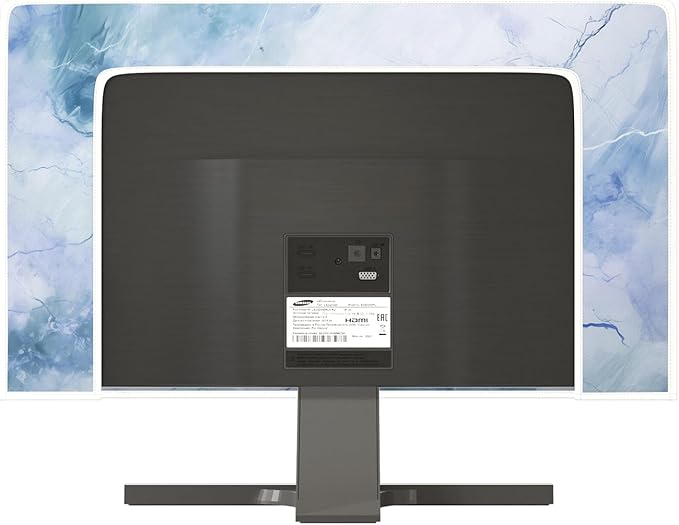 Baocicco Fashion Haze Blue Marble Screen TV Cover 32 Inch Full Body Cover for TVs Display Screen Panel Case Television Sleeve Compatible with iMac LED LCD OLED TVs Desktop and TV