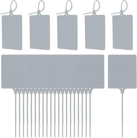 MECCANIXITY Plastic Seals Shipping Tags, for Basket Labels Cable Labels Tags Product Identification Tags, Logistics Marking, Outdoor Tagging, 3.1x3.9 Inch Gray 100Packs