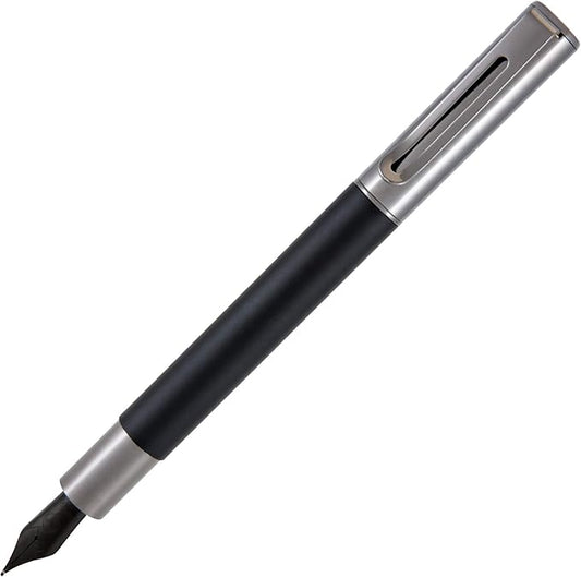 Monteverde USA Ritma Fountain Pen in Black – Stub Nib Calligraphy JoWo Stainless Steel Refillable Ink Cartridge/Converter – Perfect for Artists & Calligraphers