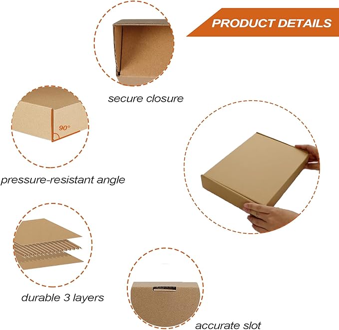 PHAREGE 11x8x2 inch Shipping Boxes Bulk 25 Pack Brown, Tab Lock Tuck Top Mailer Boxes for Packaging Small Business, Medium Cardboard Gift Boxes for Wrapping Mailing Present