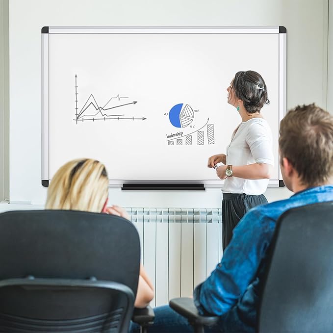 VIZ-PRO Magnetic Dry Erase Board, 24 X 18 Inches,3 Pack, Silver Aluminium Frame