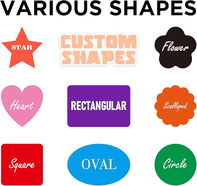 Custom Stickers Personalized Labels - Customized Stickers with Any Design Image Logo Text,Custom Stickers for Business Logo,Custom Thank You Label Stickers,100 Labels (Scalloped,5"x5")