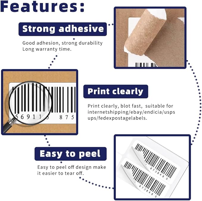 POLYSELLS 1" x2-5/8 Self Adhesive Address Labels, 30UP Blank Shipping Labels, FUSKU, FBA Mailing Labels for Inkjet and Laser Printer, 15000 Sticker Labels (500 Sheets), 30 Labels per Sheet