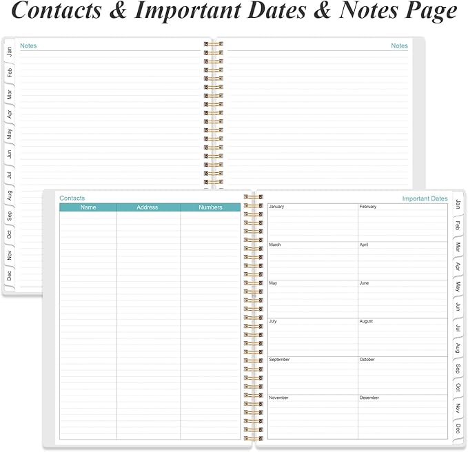 2026 Planner - Weekly Monthly Planner 2026 from January 2026 to December 2026 with 12 Monthly Tabs, Flexible Cover, Inner Pocket, 8.5" x 11", Rose Floral