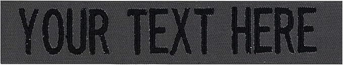 Custom Uniform Name Tapes Solid Colors. Made in The U.S.A. Ships Under 24 Hours. Charcoal Gray Fabric, 5 Inch Hook Fastener (Uniform Ready Fastener)