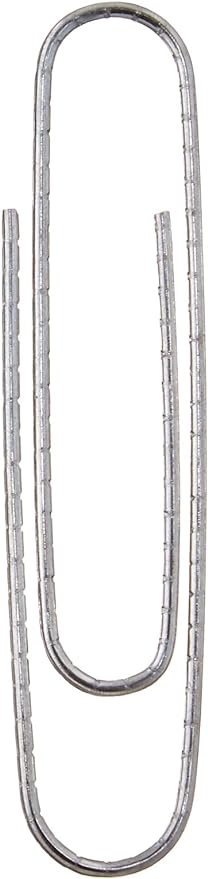 Amazon Basics Jumbo Size Office Paper Clips, Non Skid, 1000 Count (10 Pack of 100), Silver, A7072557