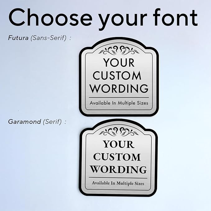 Custom Decorative Outdoor Metal Sign - Personalized Aluminum Driveway Sign, Waterproof, Made in USA - Design 1 Metallic Silver 8x8 In