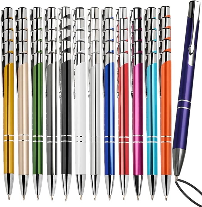 Yucold Customized ballpoint pens in bulk, personalized ballpoint pens with free engraving, for use in companies, enterprises, graduation anniversaries (Sky blue,26)