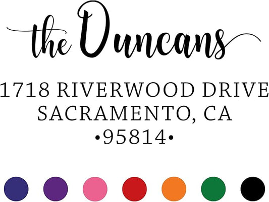 The Duncans Personalized Self-Inking Address Stamp | Envelope Return Address Stamp for Couples and Families | Custom Rubber Address Stamp (Large)