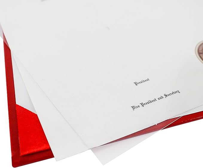 GraduationMall 8.5"x11" Smooth Padded Diploma Cover Certificate Holder Red,2-Packs