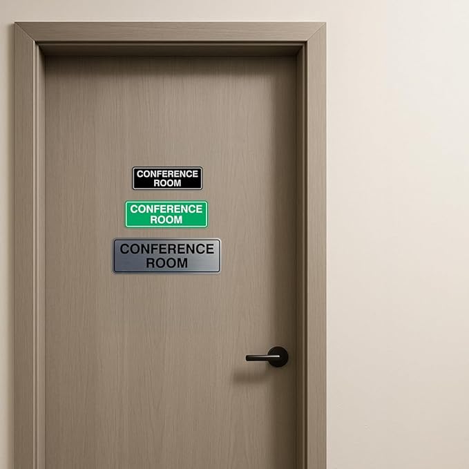 Standard Conference Room Sign - White - Medium 10 Pack
