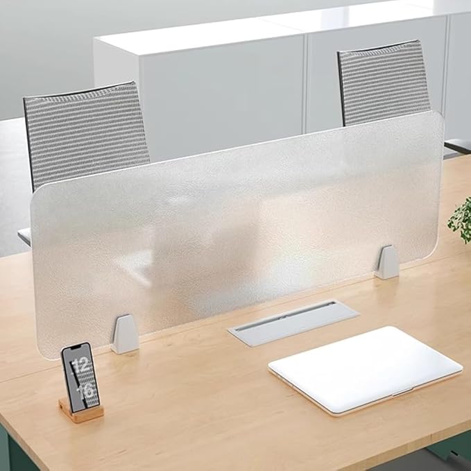 RCJCQSR Acrylic Frosted Privacy Free Standing Screen, Visual Distractions Privacy Panel Portable Desk Divider Guard for Table Top Workstation for Home Office(Size:60x30cm(23.6x11.8))