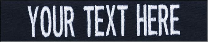 Custom Uniform Name Tapes Solid Colors. Dark Blue Fabric, 3.5 Inch Sew on