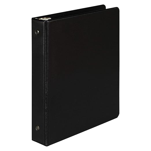 Samsill Economy 1 Inch Mini 3 Ring Binder, Made in The USA, Round Ring Binder, Non-Stick Customizable Cover, 1" Storage, Single, Black