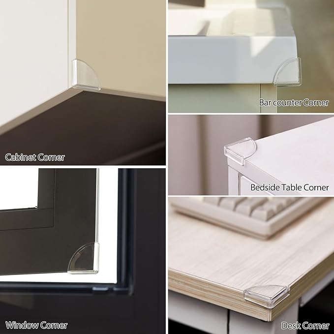 EBUKTUK 8pcs,Table Corner Protector, Corner Protector to Cover Sharp Furniture, Clear Furniture Corner Guards & Edge Safe Anti-Collision Bumpers, Suitable for Table Corner Cabinet Corner Window Corner