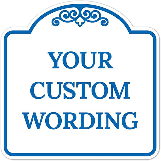 Custom Decorative Sign, Personalized Metal Sign for Business, Driveway, Home, Airbnb, Office Door Plaque, White Background, 8x8 Inches, ACM, Fade Resistant, Made in USA