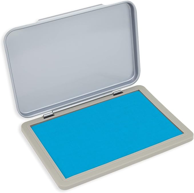 Metal Case Stamp Pad Medium Size, Light Blue Color - Size: 3" x 4" - Choose from 15 Ink Colors