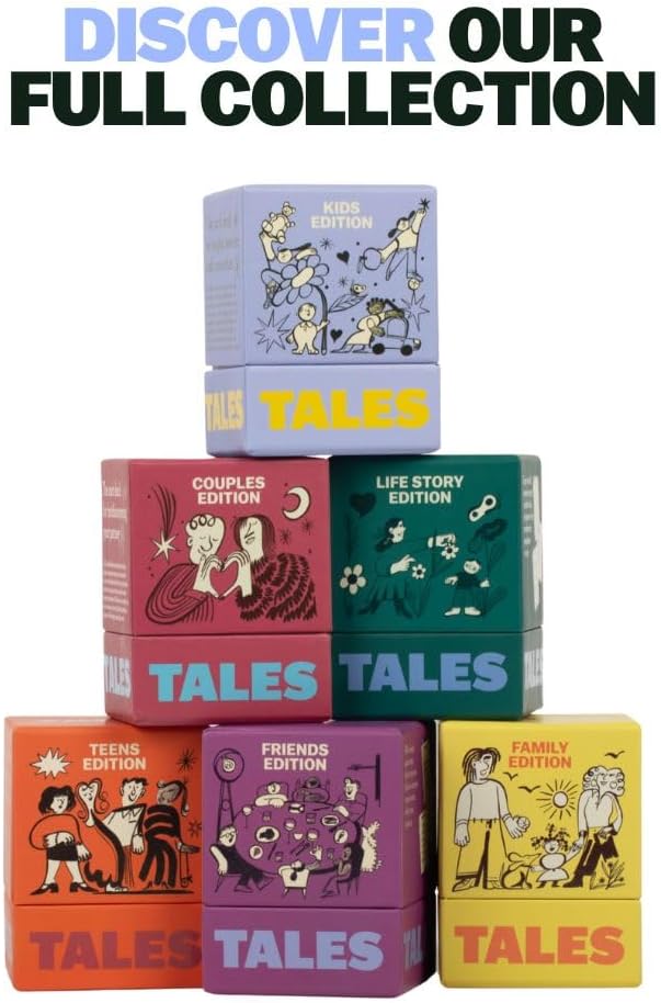 TALES 150 Conversation Cards, Family Edition, for Families, Adults, Teens, and Kids, Family Dinners, Game Nights, and Gatherings, Prompts for Meaningful Connections