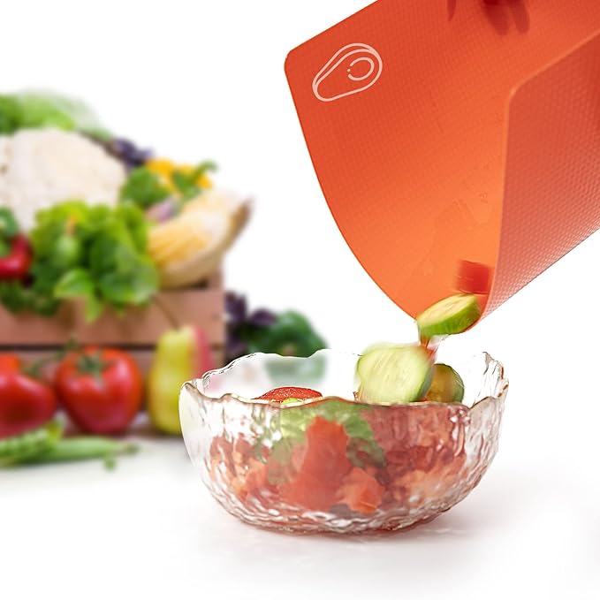 7 Pieces Flexible Cutting Boards, BPA Free Plastic Cutting Boards for Kitchen, Non Slip Cutting Mat for Meat and Vegetables, Thanksgiving