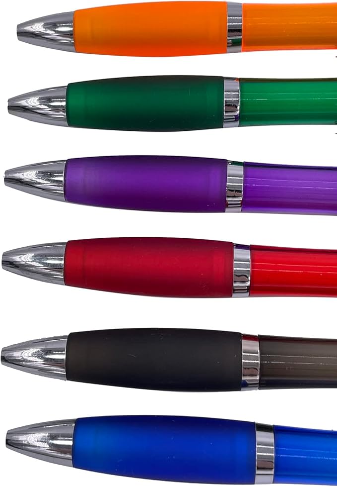 HEYZARDA Personalized Pens with Name Custom Text Logo Retractable Customized Ballpoint Pens for Church Office Business 100 Pcs, Purple