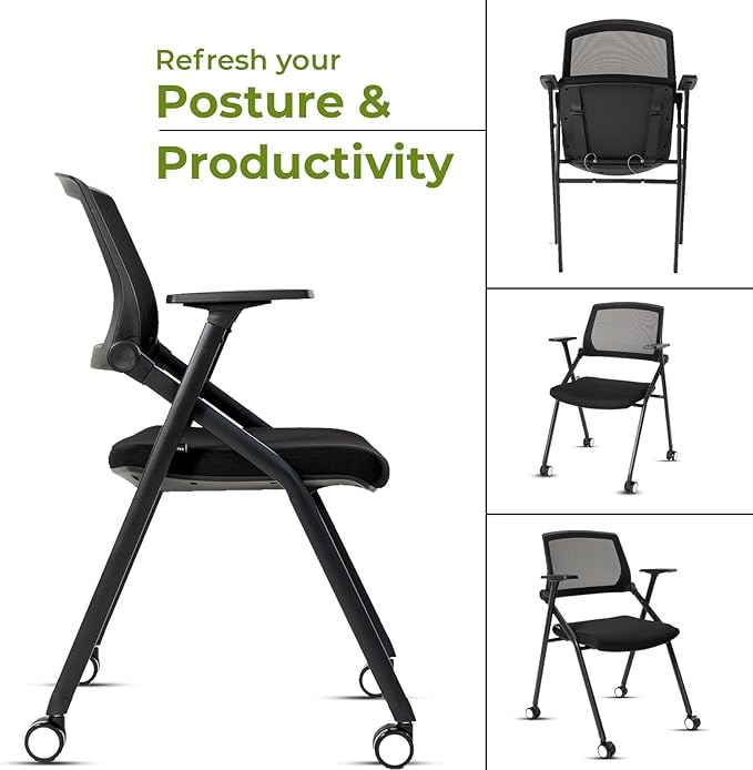 VACYOVKE 40 Pack Folding Chair Portable Nesting Commercial Seat for Events Office School Party Kitchen Dining Conference Waiting Training Room