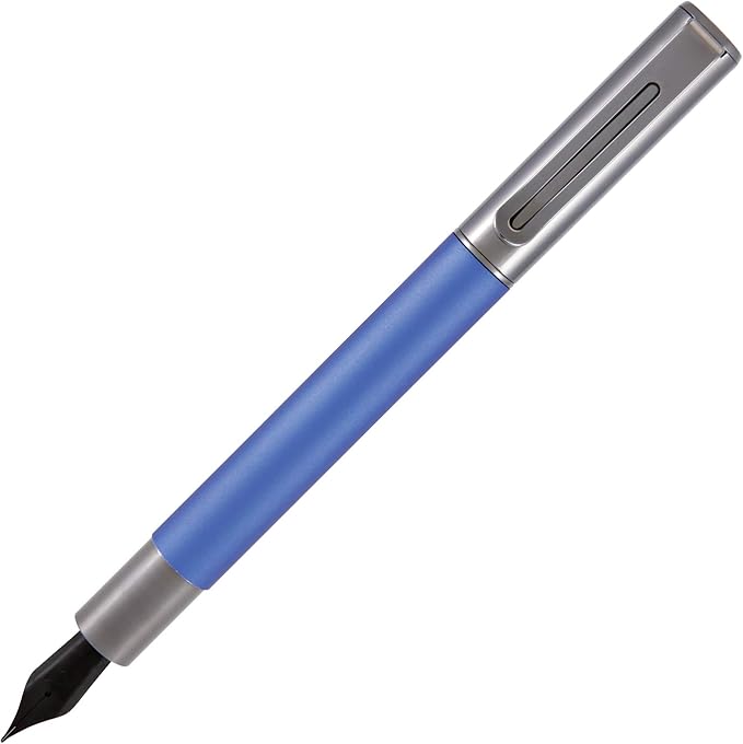 Monteverde USA Ritma Fountain Pen in Blue – Broad Nib, Bold JoWo Stainless Steel, Refillable Ink Cartridge/Converter – Ideal for Executives & Artists