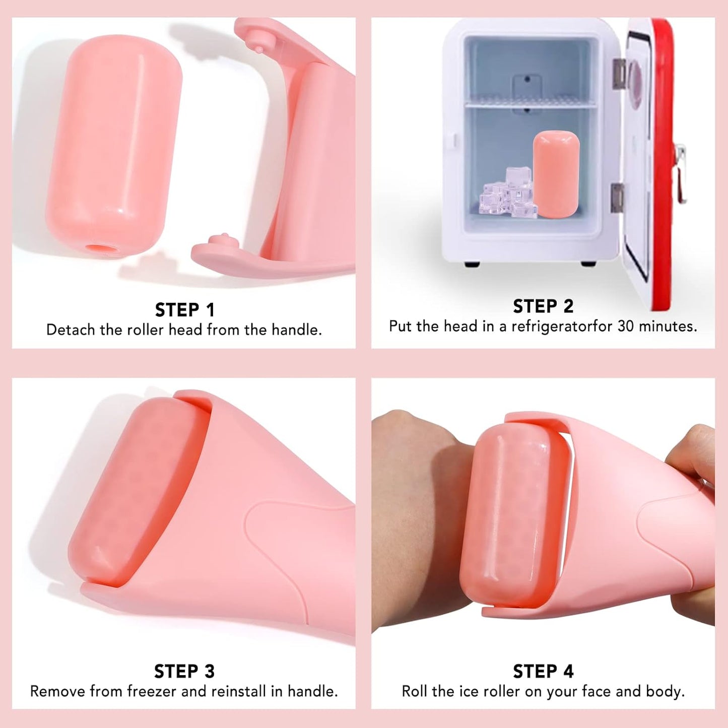 huefull Ice Roller for Face with 2 Rollers and Gua Sha Facial Tools, Face Roller for Self Care, Guasha Tool for Face, Puffiness Relief, Skin Care Gifts for Woman Men, Self Care Gifts