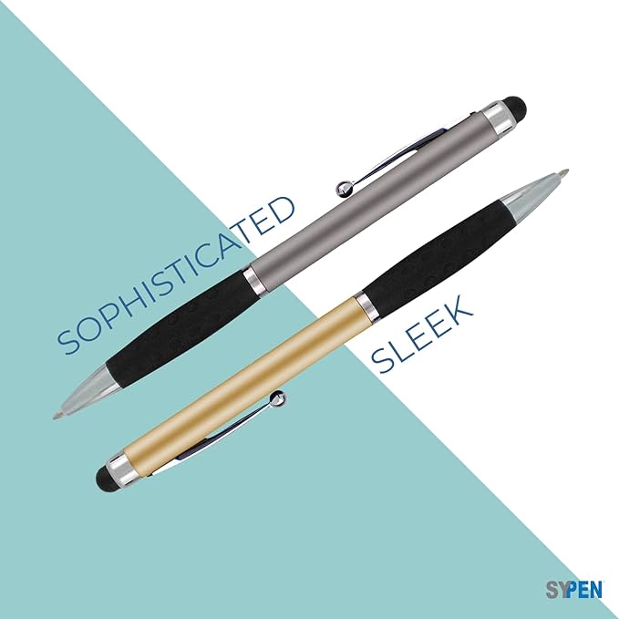 SyPen Personalized Pens With your Custom Logo or Text-600 Pack Bulk-for Businesses, Parties, and Events, 2 in 1 Ballpoint Pen & Stylus for Touchscreen Devices, Orange Barrel, Black Ink