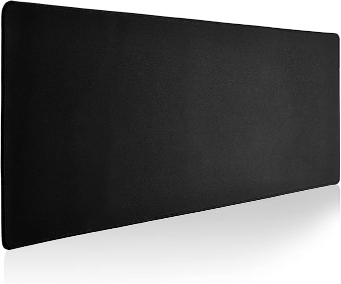 Reniteco Large Gaming Mouse Pad with Durable Stitched Edges, Non-Slip Rubber Base, Big Computer Keyboard Mouse Mat Desk Pad for Home Office Gaming Work, 27.6''x11.8''x0.12'', Black