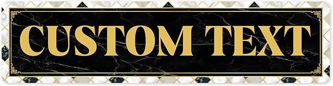 Custom Sign, Custom Street Sign, 11 Font Colors, 13 Font Styles, 4 Hole Options, 22 Sizes, 6x24 Inches, Rust Free DiBound, Fade Resistant, Made in USA by My Sign Center (Marble Tile)