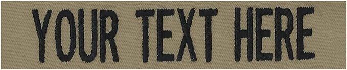 Custom Uniform Name Tapes Solid Colors. Coyote Tan Fabric, 4 Inch Sew on