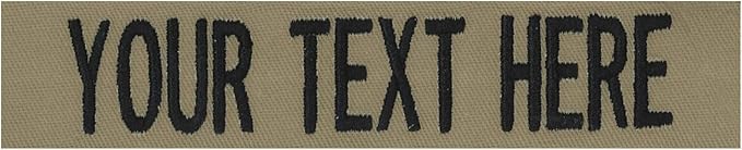 Custom Uniform Name Tapes Solid Colors. Coyote Tan Fabric, 5 Inch Sew on