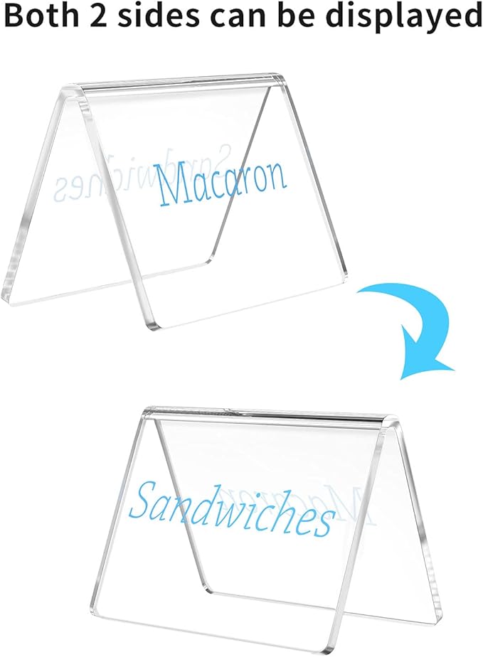 AITEE Mini Tabletop Chalkboard Signs - 10 Pack Acrylic Mini Chalkboard Signs for Food, Weddings, Birthday Parties, Buffet, Bakery