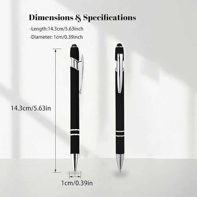 Bulk Custom Personalized Pens with Business Logo Retractable Ballpoint Pen with Stylus tip Appreciation Gifts for Coworkers Smooth Writing Black Ink for School Office Friends Supplies 10-Pack Red