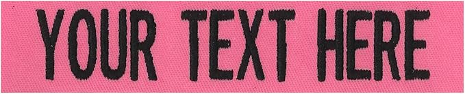 Custom Uniform Name Tapes Solid Colors. Made in The U.S.A. Ships Under 24 Hours. Pink Fabric, 5 Inch Sew on
