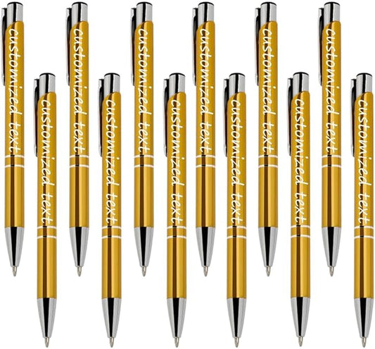 Yucold Customized ballpoint pens in bulk, personalized ballpoint pens with free engraving, for use in companies, enterprises, graduation anniversaries (Yellow,130)